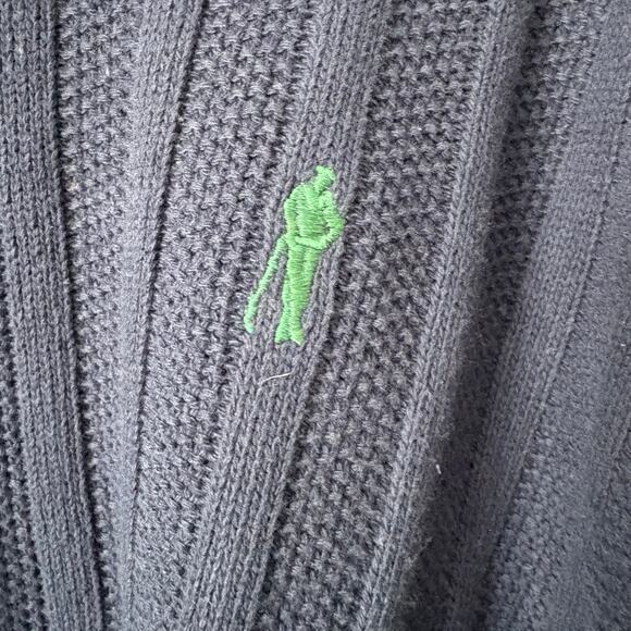 Vintage 90s Payne Stewart Chunky Knit Golf Sweater V-Neck Navy Blue XL - Picture 3 of 6